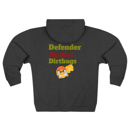 Defender Against Dirtbags Zip Hoodie, Dad Gift, Father's Day Hoodie, Funny Dad Sweatshirt, Gifts for Him, Dad Birthday Present