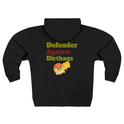 Defender Against Dirtbags Zip Hoodie, Dad Gift, Father's Day Hoodie, Funny Dad Sweatshirt, Gifts for Him, Dad Birthday Present