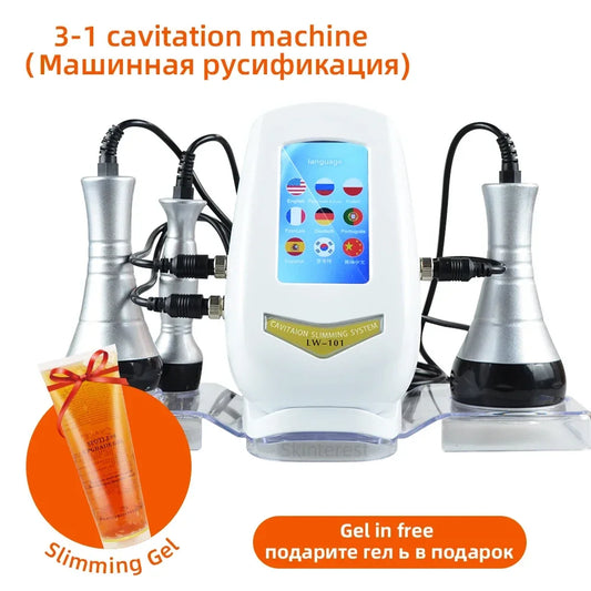 3 in 1 40K Ultrasonic Cavitation Machine Abdominal Slimming Weight Loss Fat Burning Facial Body Lifting SPA Fat Reducer Massager